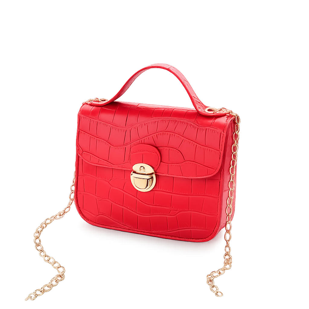 Bolsa Feminina com Padrão Croco