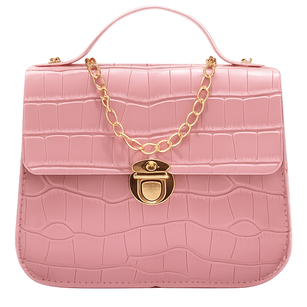 Bolsa Feminina com Padrão Croco