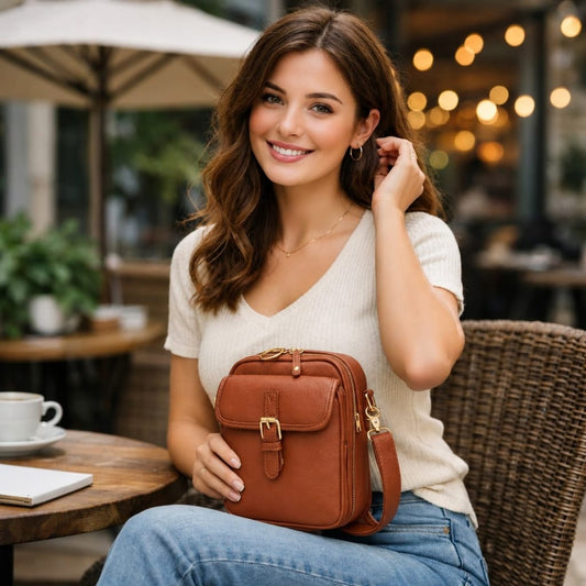 Bolsa Feminina Retro em Couro PU